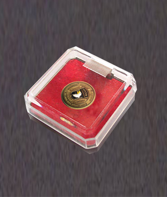 Transparant plastic doos voor pins of speldjes